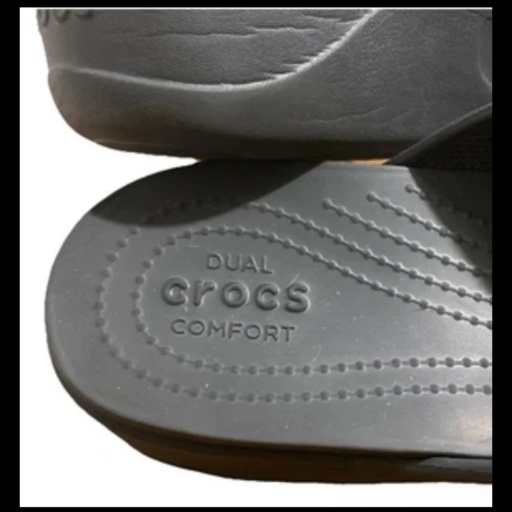 CROCS Monterey Strappy Wedge Black Sandals Comfort Women's 11 Travel Summer
